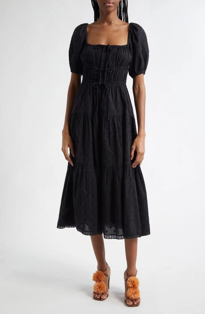 Ulla Johnson Palma Tiered Cotton Eylelet Dress