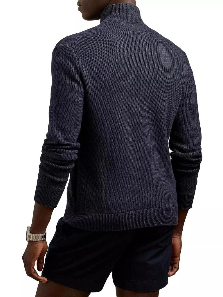 Ralph Lauren Mock Turtleneck Silk-Cotton Zip Sweater 8