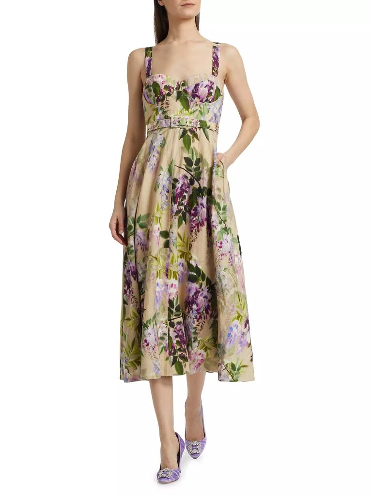 Cara Cara Calypso Floral Linen Midi-Dress 2