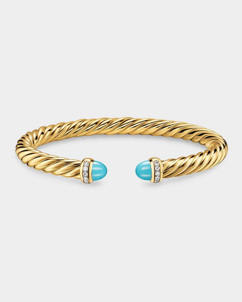 David Yurman Cablespira Flex Bracelet with Gemstones and Diamonds in 18K Gold, 6mm 7