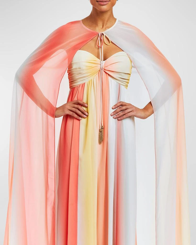 Mestiza New York Margarita Strapless Ombre Chiffon Cape & Gown 4