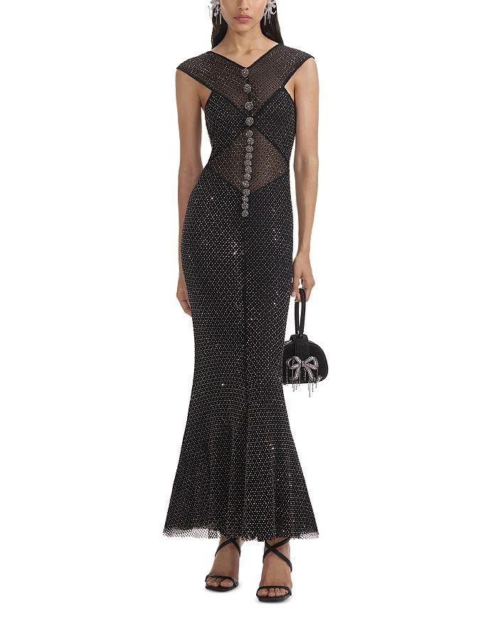 Self Portrait Embellished Fishnet Gown 1