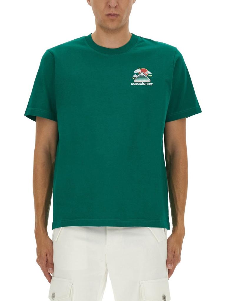 【関税込み】Casablanca グレー La Flamme Du Sport Tシャツ Casablanca Gray 'La Flamme Du Sport' T-Shirt - T-Shirts