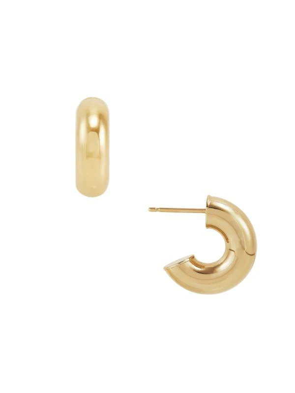 Saks Fifth Avenue 14K Yellow Gold Tube Earrings 3