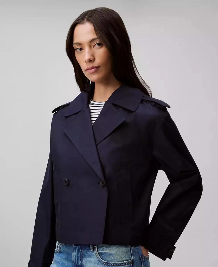 Calvin Klein Women's Cropped Double-Breasted Trench Coat 1