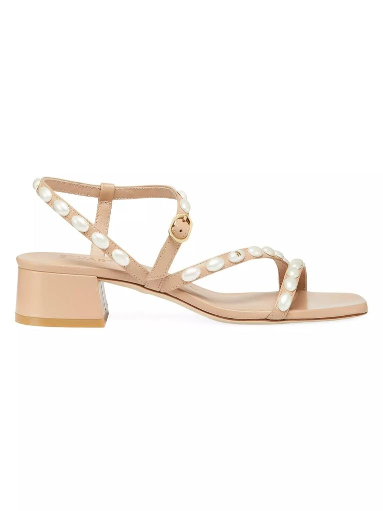 Stuart Weitzman Pearlita 35MM Lacquered Leather Sandals 1