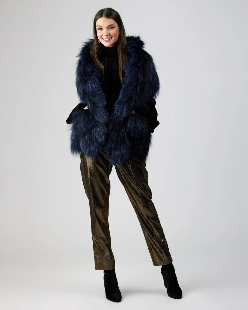 Gorski Knit Silver Fox Fur Ruffle Stole 1