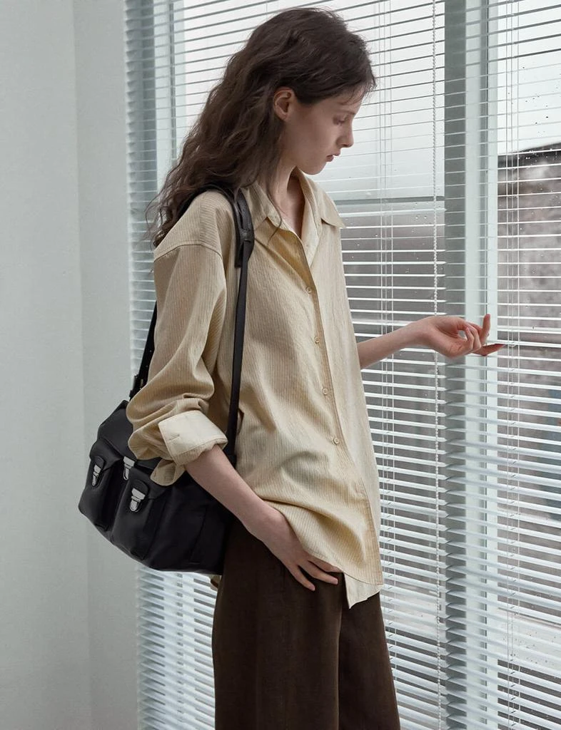 Pixie Market Beige Striped Shirt -PREORDER 6