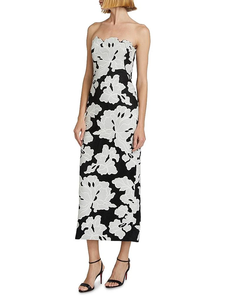 LELA ROSE Natasha Strapless Floral Dress 4