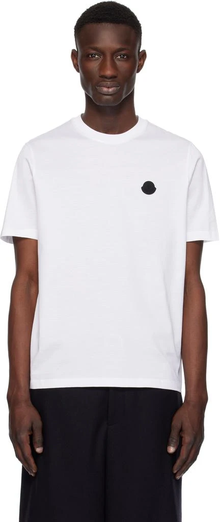 Moncler White Vertical Back Logo Cotton T-shirt 1