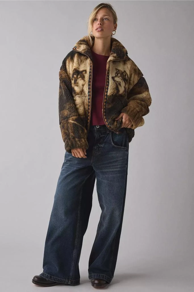 BDG BDG Mae Printed Piled Fleece Zip-Up Jacket 1