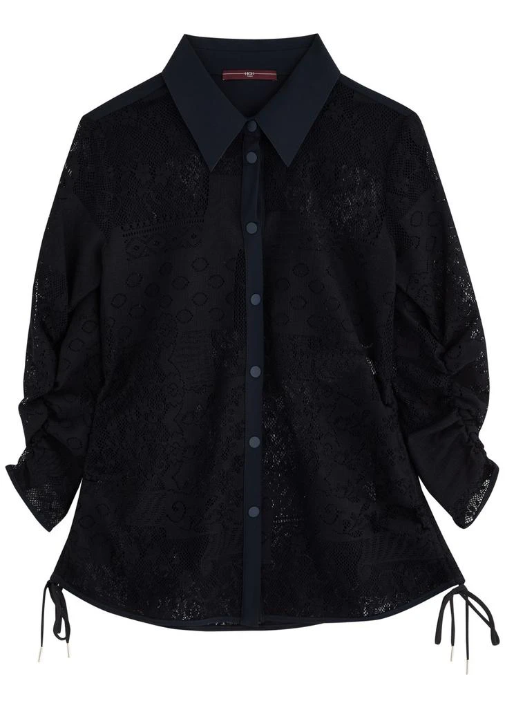 HIGH Pronounce ruched lace shirt 1