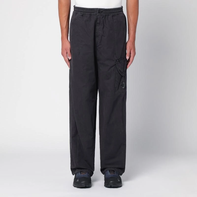 C.P. Company Black washed cotton cargo trousers 1