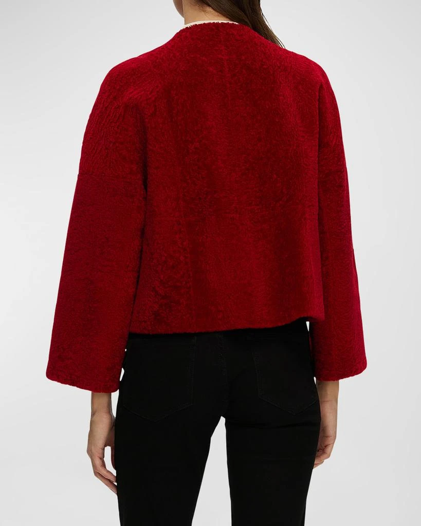Gorski Reversible Collarless Shearling Lamb Jacket 6