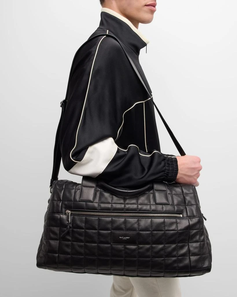 Yves Saint Laurent Men's Nuxx Quilted Leather Duffel Bag 4