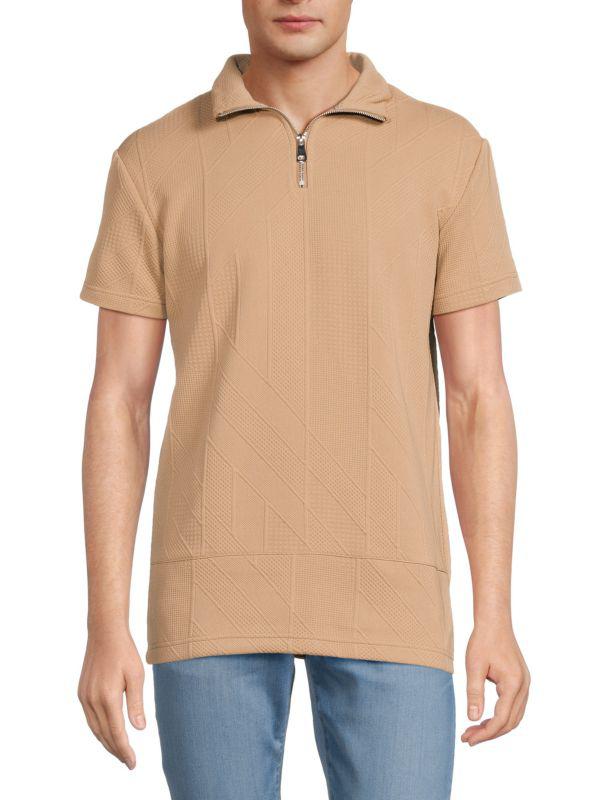 American Stitch Textured Zip Polo