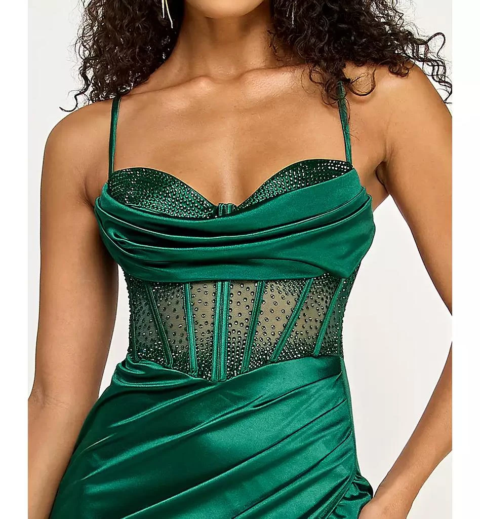 B Darlin Juniors' Beaded Satin Corset Bodycon Gown, Created for Macy's - Hunter Green - 17/18 B Darlin Juniors' Beaded Satin Corset Bodycon Gown, Created for Macy's - Hunter Green - 17/18