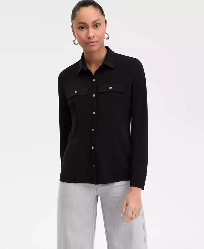 INC International Women's Knit Utility Shirt, Exclusively at Macy's 1