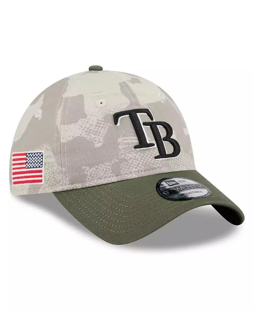 New Era Men's Light Beige/Olive Tampa Bay Rays 2025 Armed Forces Day 9TWENTY Adjustable Hat 1