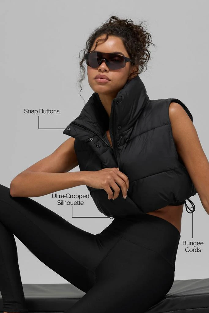 Alo Cropped Gold Rush Puffer Vest - Espresso 2