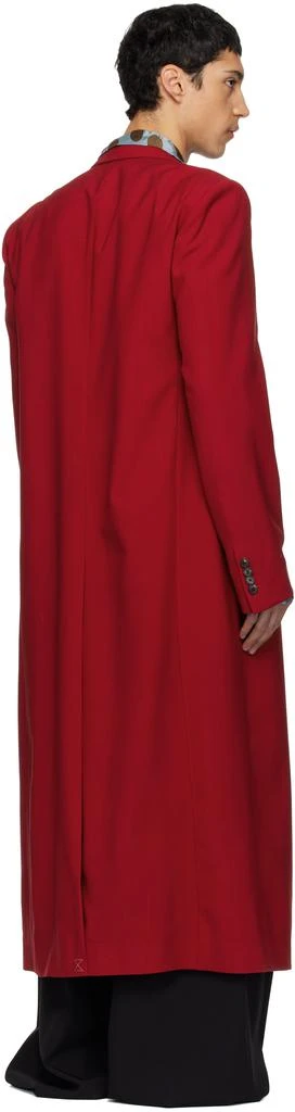 Dries Van Noten Red Wool Long Coat 3