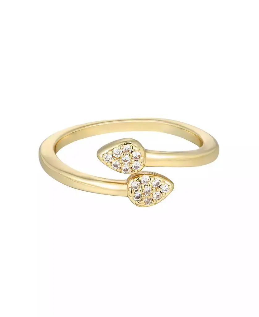 ADORNIA Gold Cubic Zirconia Overlap Petals Ring