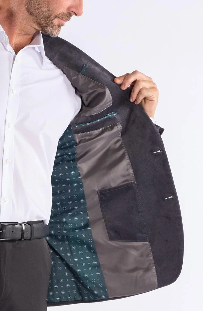 SAVILE ROW CO Mid Grey Velvet Blazer 4