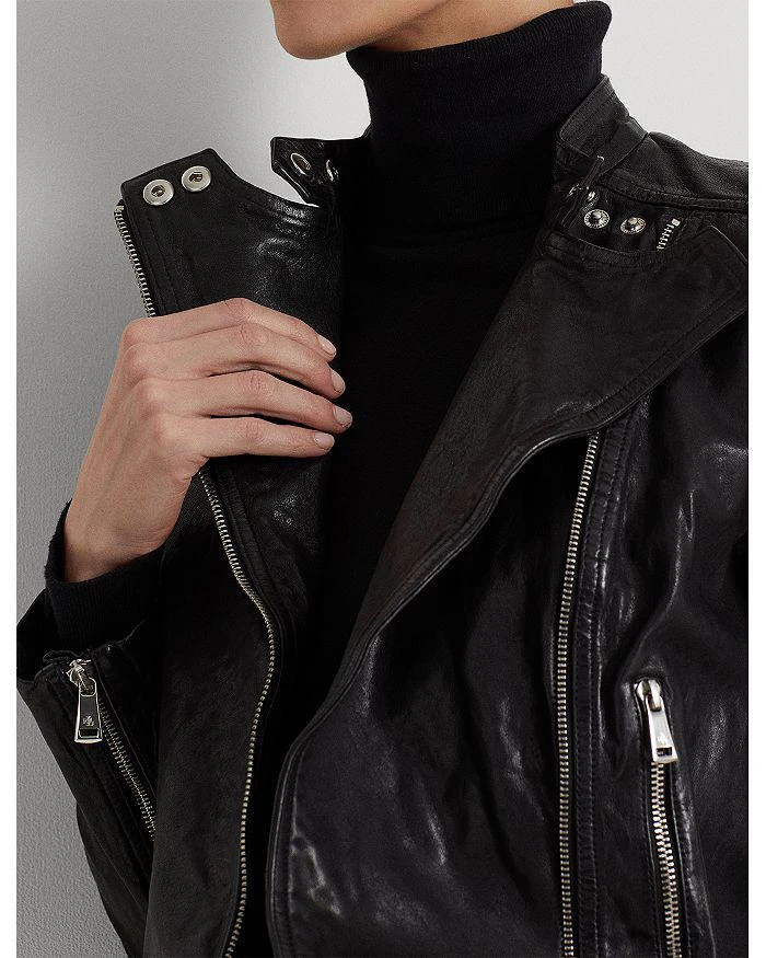 Ralph Lauren Burnished Leather Moto Jacket 12