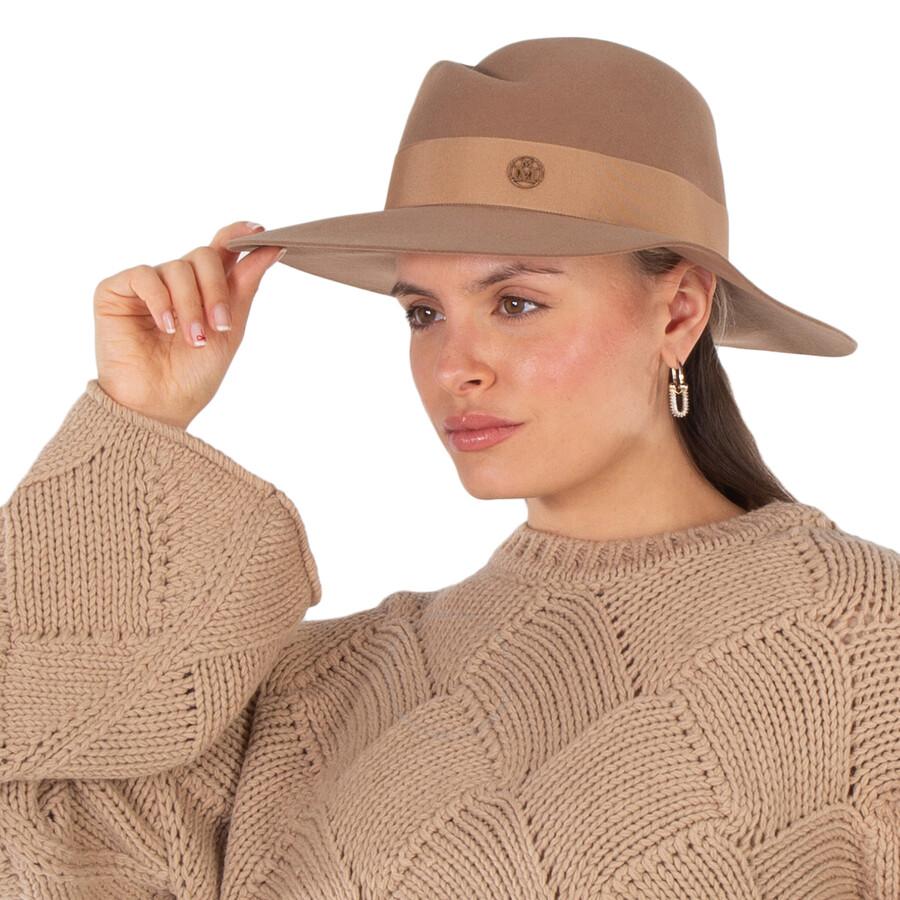 MAISON MICHEL Ladies Camel Virginie Felt Fedora Hat