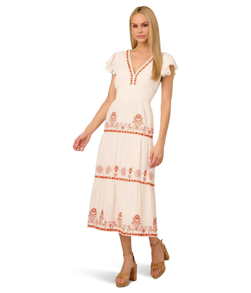 red long sleeve dress v neck Casarile Red Floral Print V-Neck Balloon Sleeve Maxi Dress – Club L London