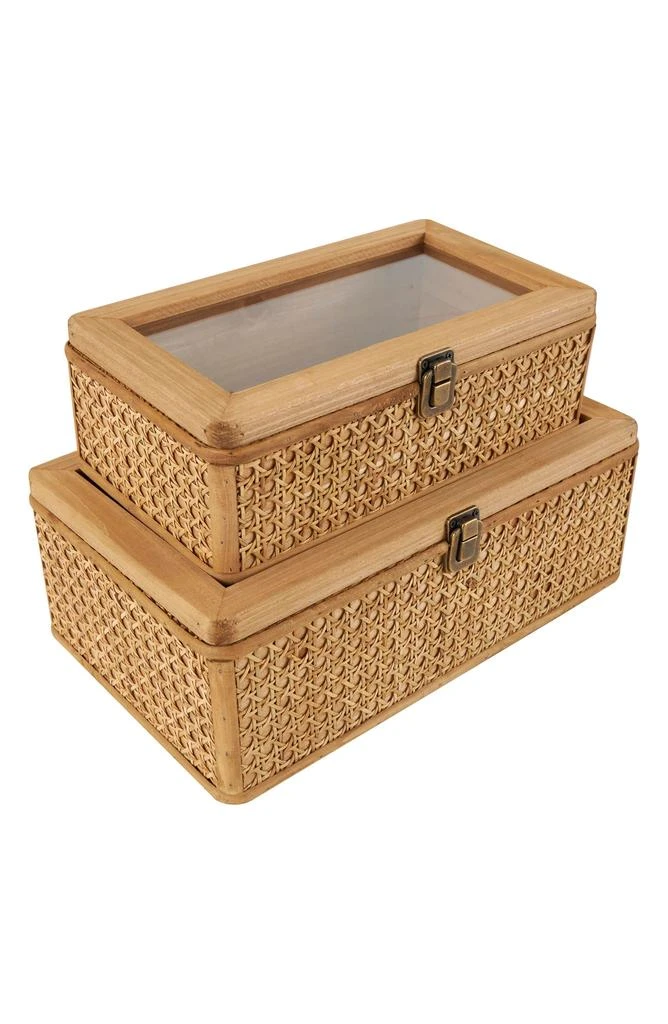 UMA Contemporary Set of 2 Natural Rattan Boxes 5