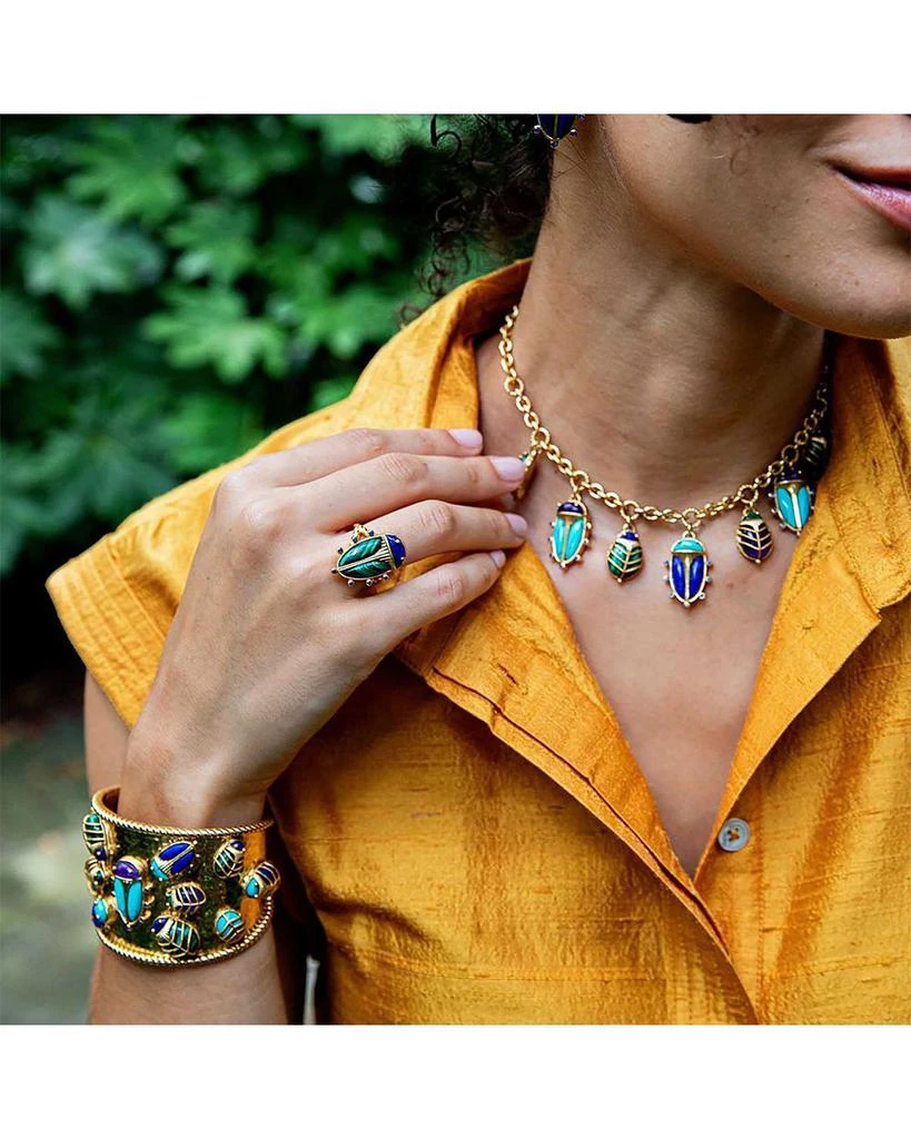 Capucine De Wulf Lapis Lazuli
Malachite Scarab Grande Ring 4