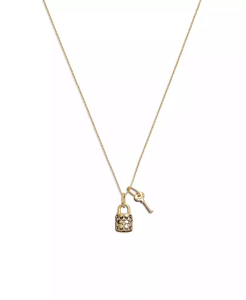 Coach Quilted Padlock Key Necklace