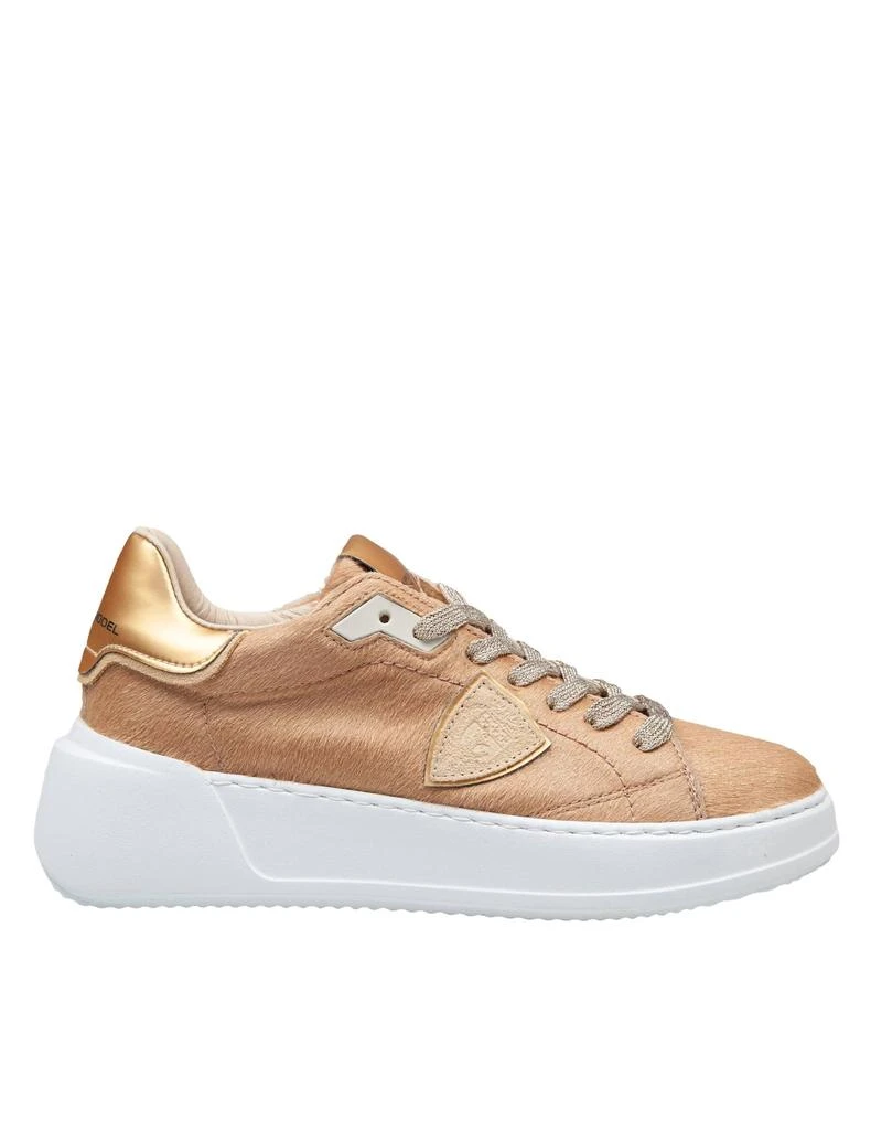 PHILIPPE MODEL Tres Temple Low In Gold Pony Suede 1