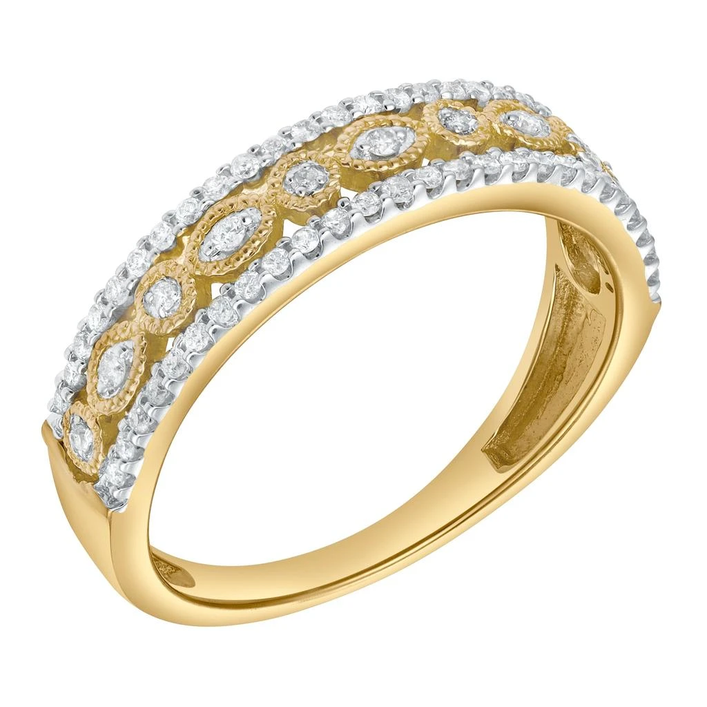 LuvMyJewelry Golden Mirage 0.25 Cts Natural Diamond Band 14K Gold Ring 2