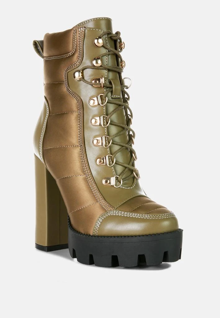 London Rag scotch high heel quilted satin biker boots 5