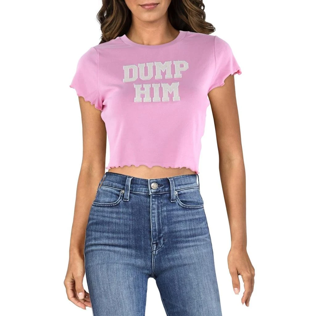 Juicy Couture Dump Him Womens Graphic Cotton Cropped 1