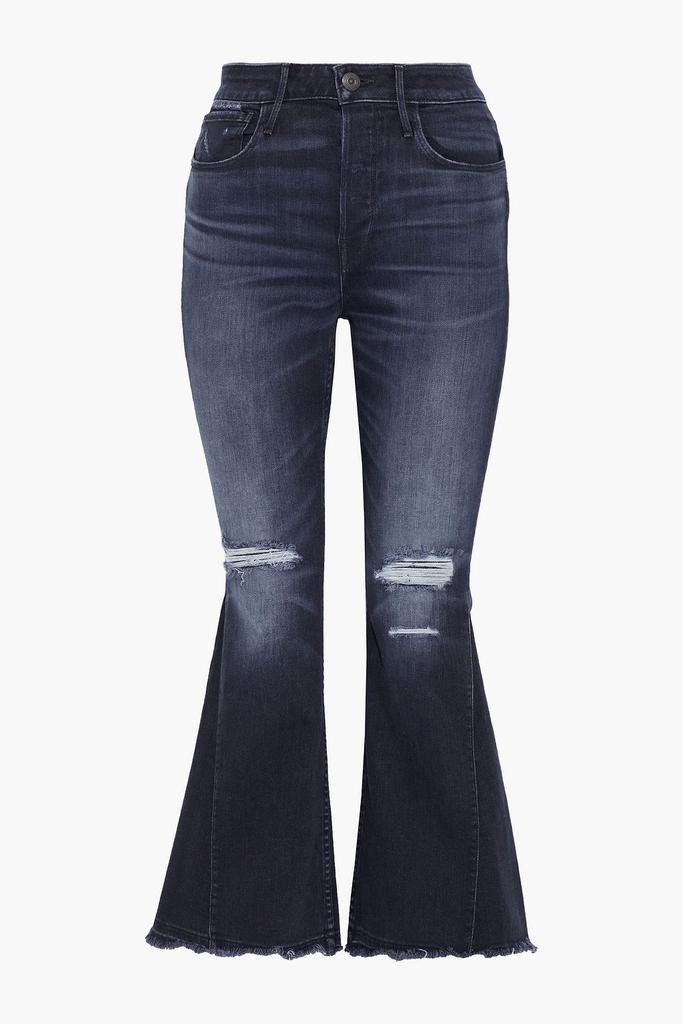 3 X 1 W3 Higher Ground Gusset Crop distressed high-rise kick-flare jeans