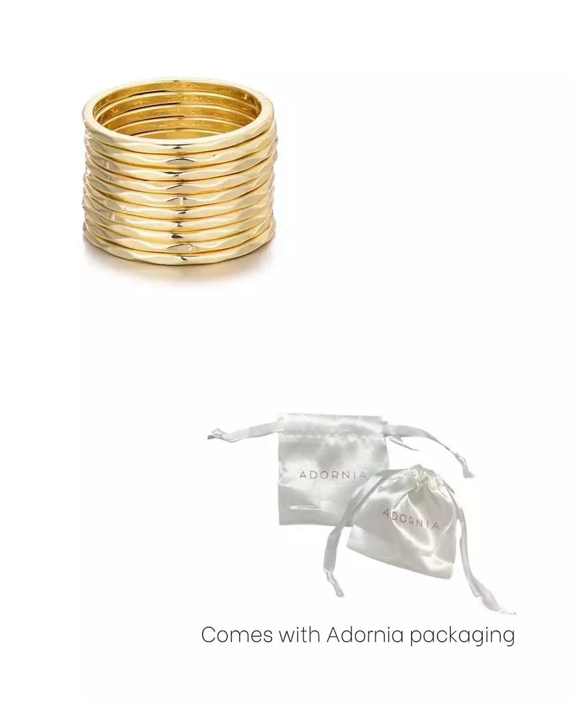 ADORNIA Gold 10- Ring Hammered Band Set 4