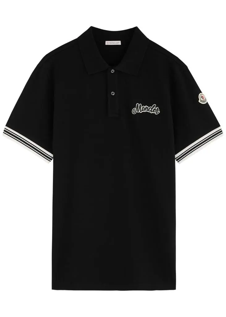 Moncler Logo-embroidered cotton polo shirt 1
