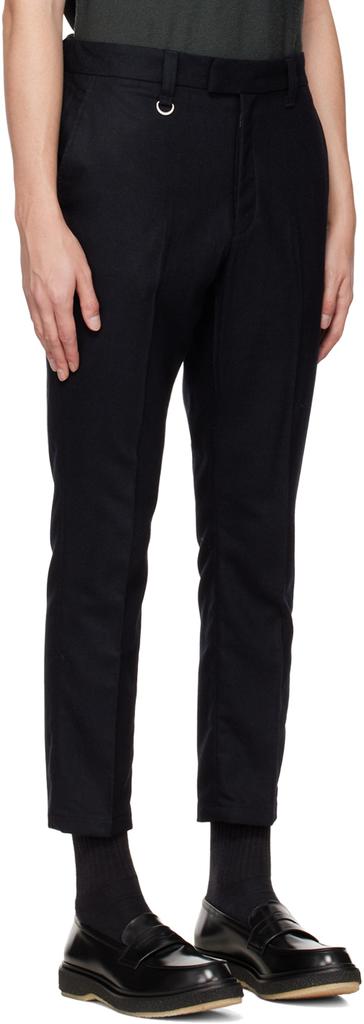 SOPHNET. Navy Shirring Trousers