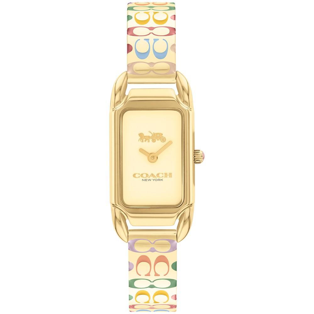 COACH Women's Cadie Rainbow Gold-Tone Stainless Steel Bangle Bracelet Watch 17.5mm x 28.5mm