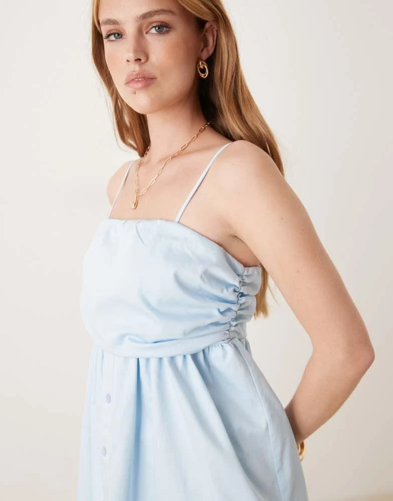 ASOS DESIGN ruched bust button down bandeau mini dress in baby blue  On  Sale Now with Up to 75% Off | Discover Exclusive Deals & Savings at  BeyondStyle  Authentic ASOS