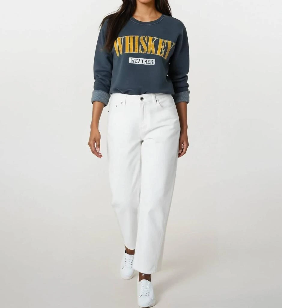 Hrt 
Luv Whiskey Weather Graphic Sweatshirt In Mineral Navy