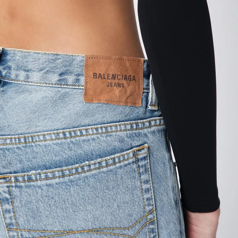 Balenciaga Light blue jeans with distressed hem 5