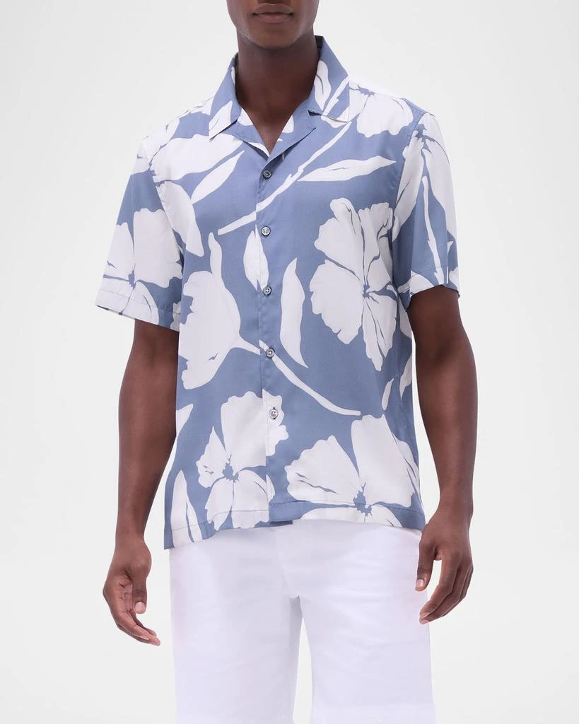 BUGATCHI Men's Jackson Woven Short-Sleeve Camp Shirt 4