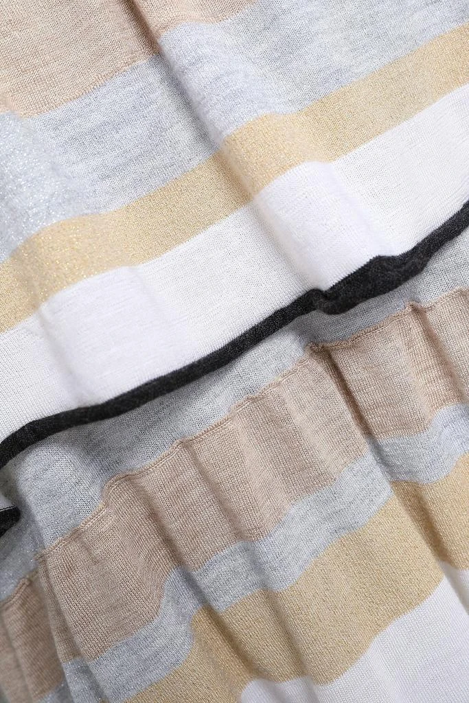Brunello Cucinelli Layered striped cashmere-blend top 4