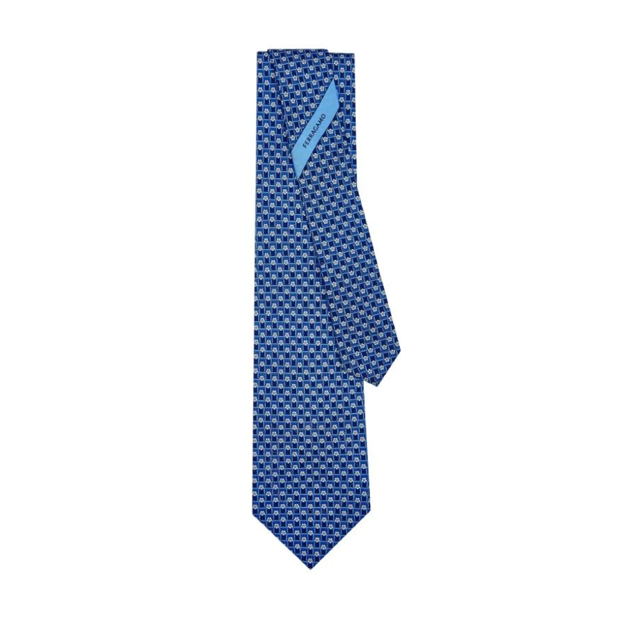 Ferragamo Football Print Pointed Tip Tie 2