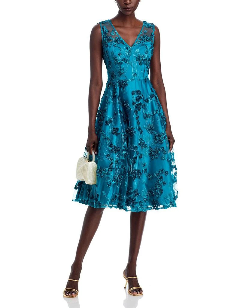 Eliza J Floral Appliqué Dress 2