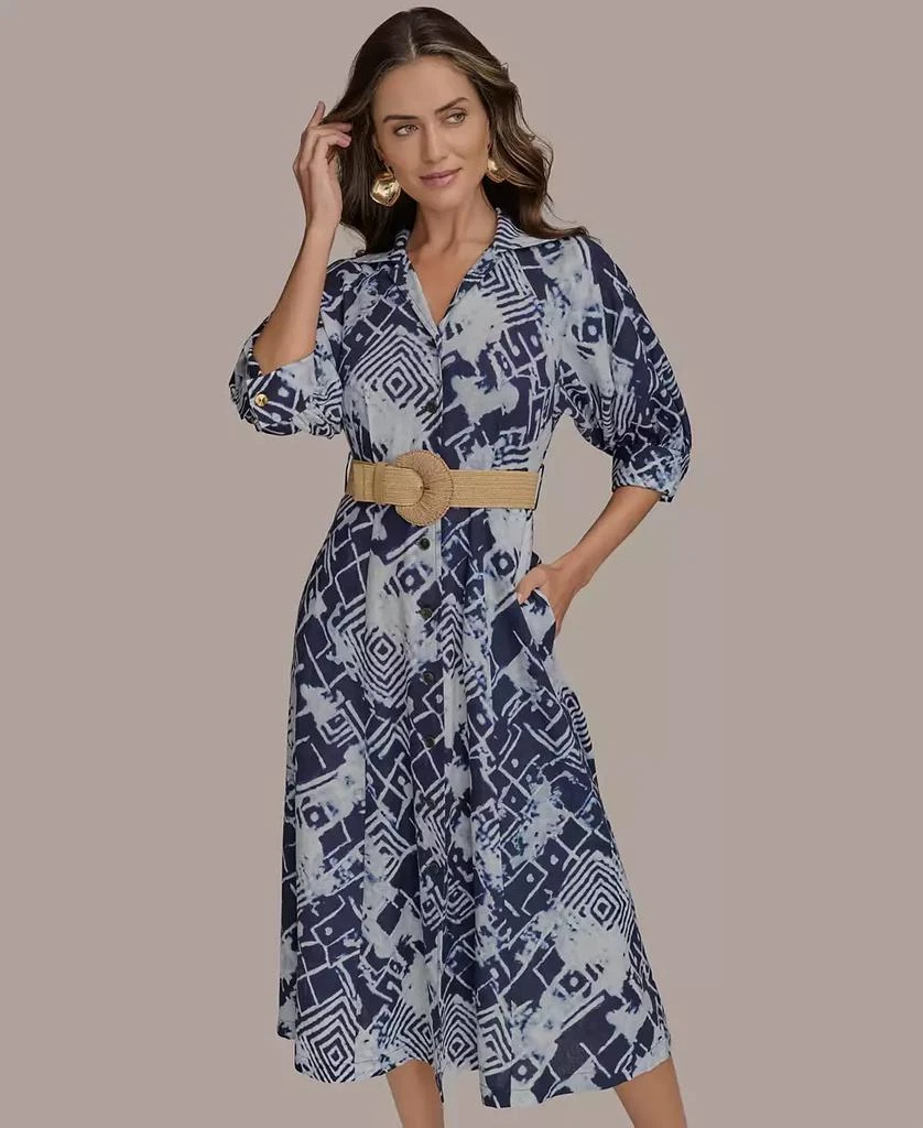Donna Karan Women's Belted Midi Shirt Dress 3